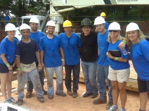 Construction group working on a project