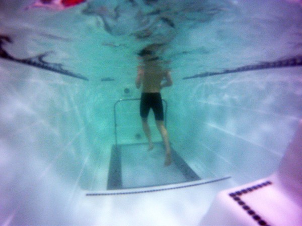 University Of Maine Underwater camera shot of person using HydroWorx treadmill
