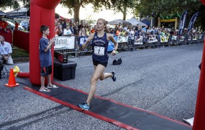 Crossing the finish line first. (From PennLive)