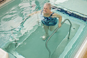 Underwater treadmill walking