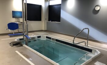 500 Series pool room with chair lift