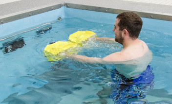 Weight training in HydroWorx pool