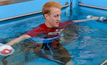 Weight training in HydroWorx pool