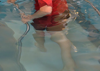 Walking in HydroWorx pool