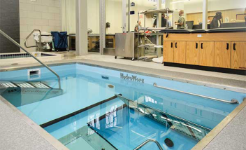 HydroWorx pool with indoor view of facility