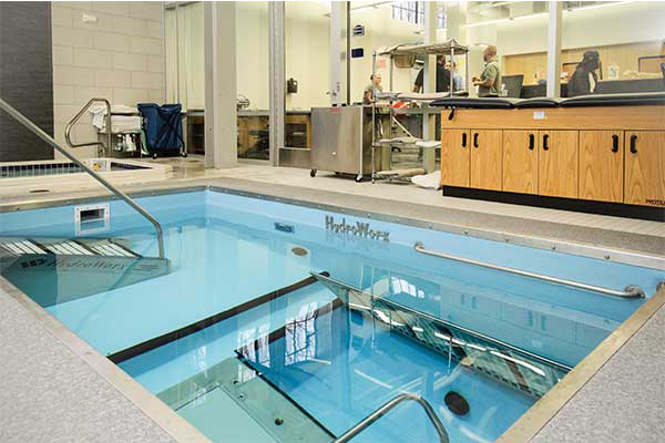 HydroWorx pool with indoor view of facility