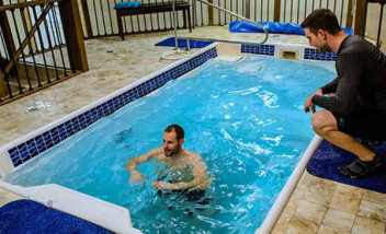 Person using Hydroworx indoor training pool