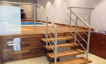 Stairway to HydroWorx Pool