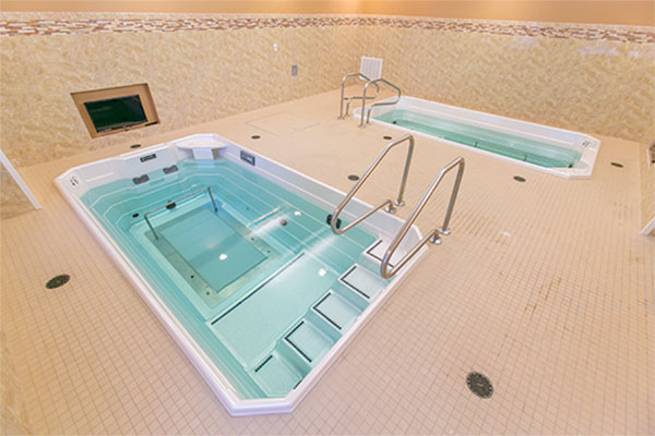 Tiled HydroWorx pool area