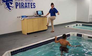 seton hall university hydroworx pool side view