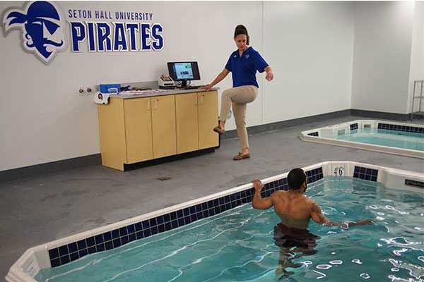 seton hall university hydroworx pool side view