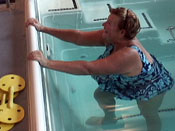 overweight woman in pool