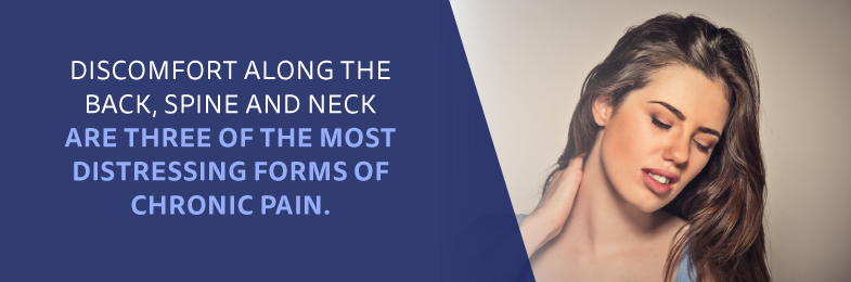 The most common types of chronic pain are in the back, neck, and spine