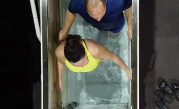 Top down view of two people in hydroworx EVO
