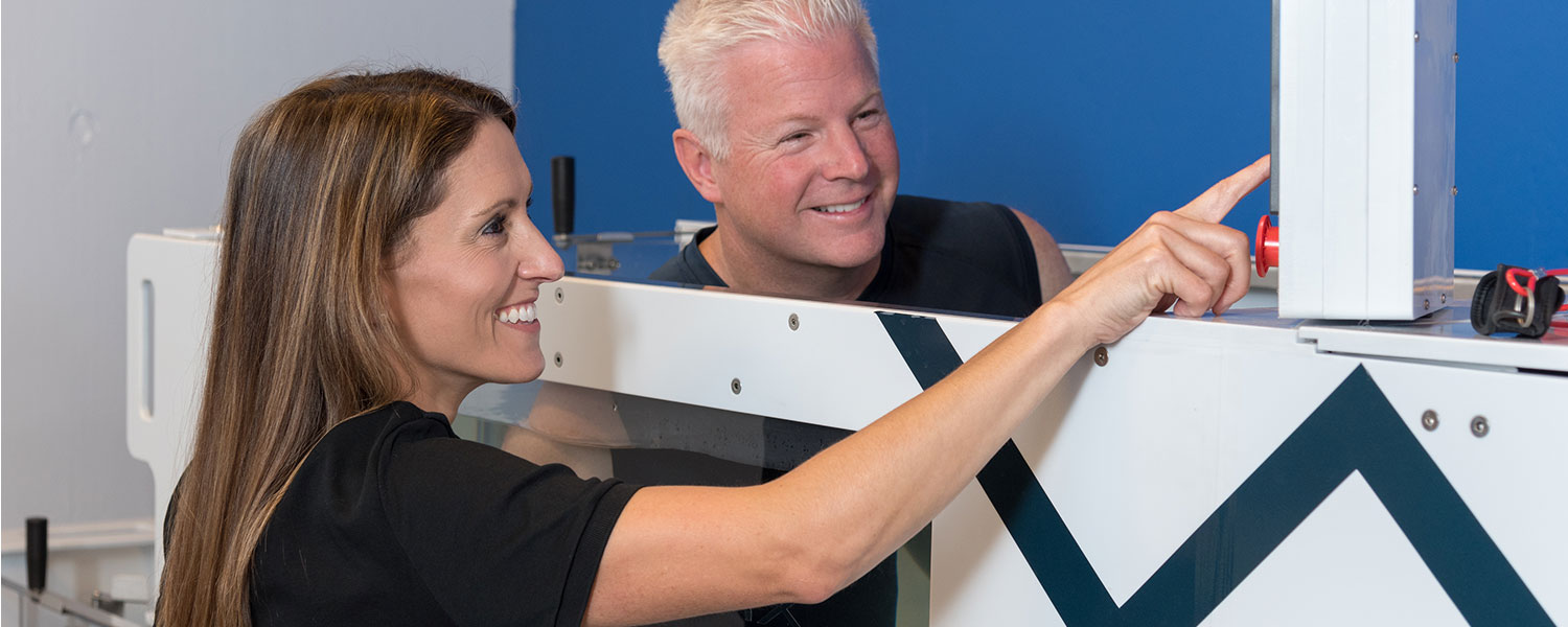 trainer demonstrating how to use hydroworx evo