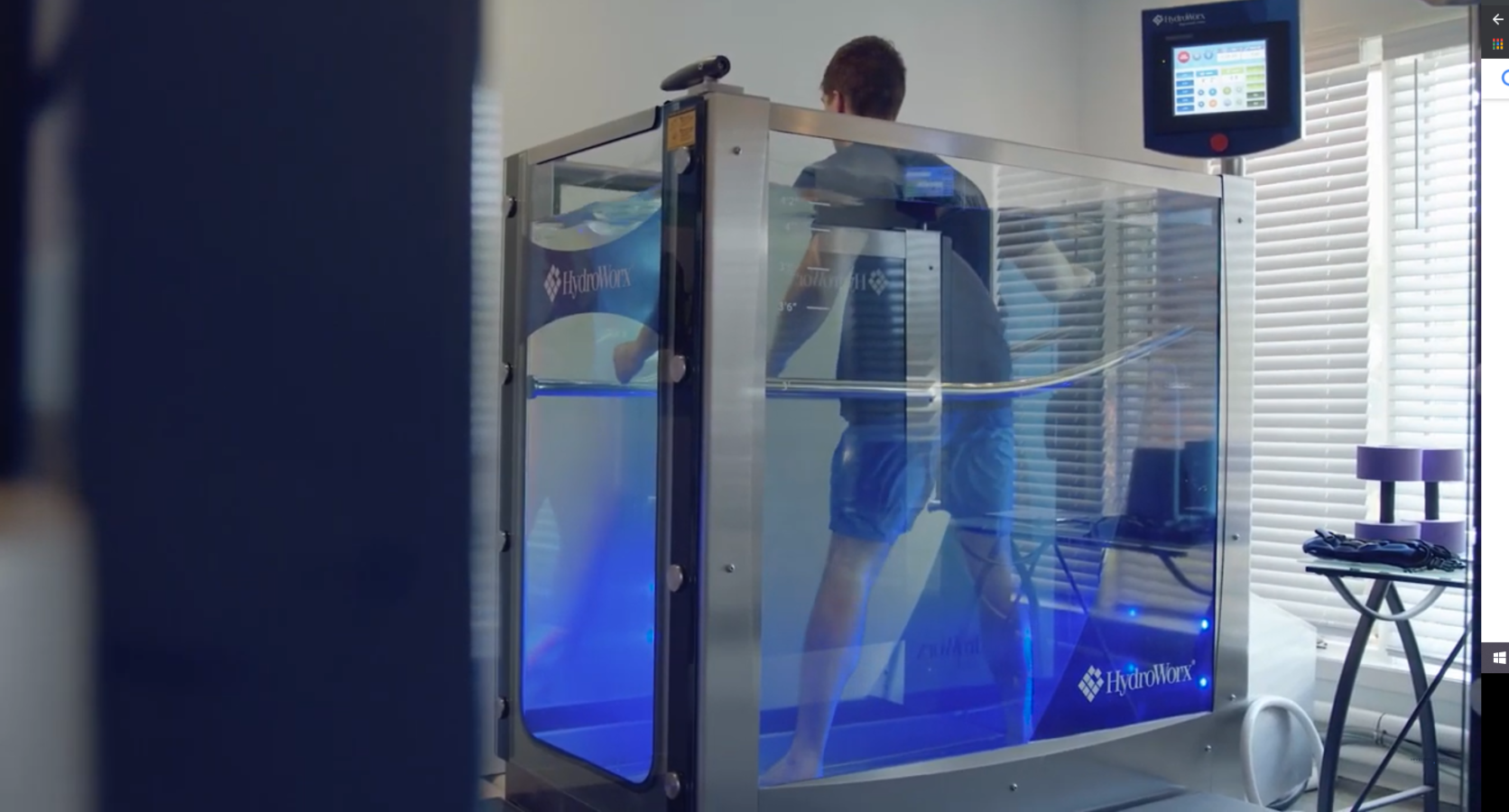 man training in hydroworx 350