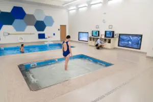 Women using a HydroWorx pool