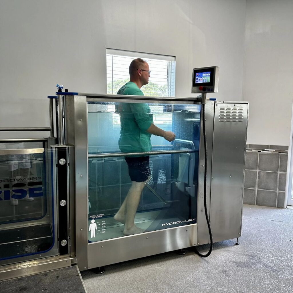 man standing in a HydroWorx pool