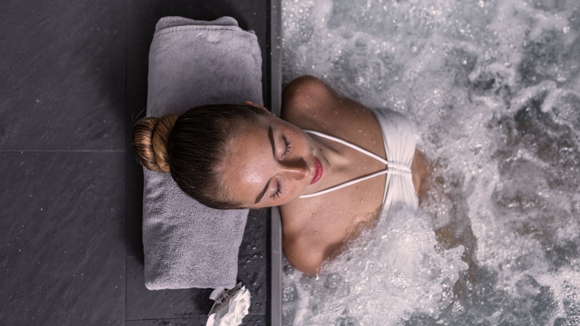 woman practicing hydrotherapy