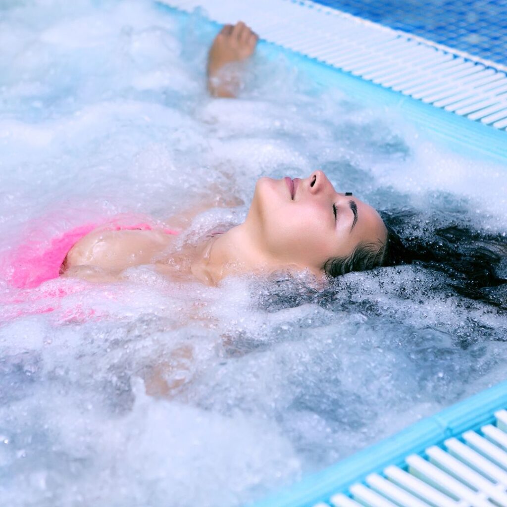 woman practicing hydrotherapy