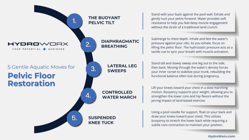 Aquatic Moves for Pelvic Floor Restoration infographic