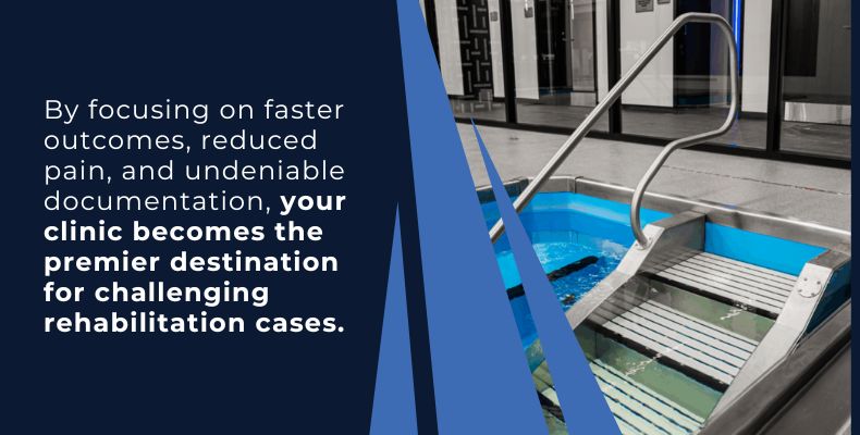 By focusing on faster outcomes, reduced pain, and undeniable documentation, your clinic becomes the premier destination for challenging rehabilitation cases.